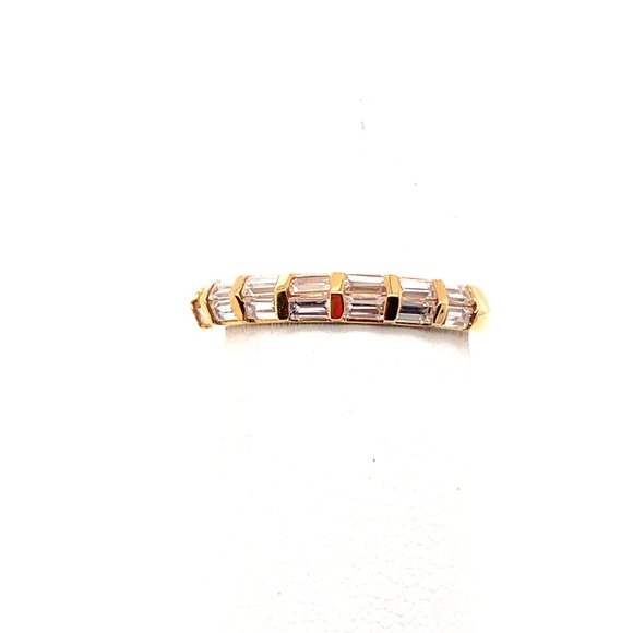 14KT Yellow Gold Baguette Cut CZ Ring 1/2 Eternity - Picture 2 of 5